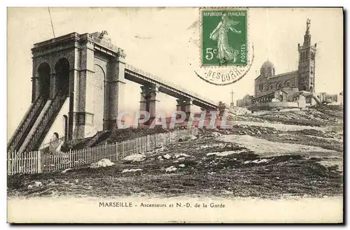 Cartes postales Marseille Ascenseurs et N D de la Garde