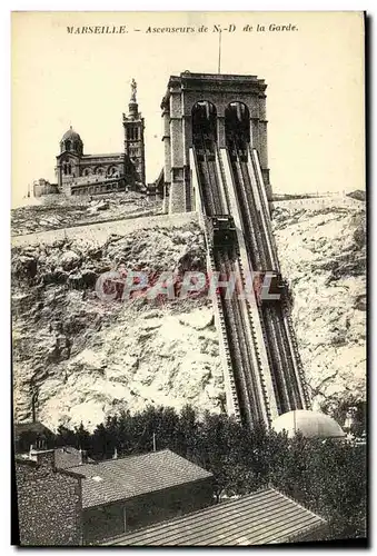 Cartes postales Marseille Ascenseurs de N D de la Garde