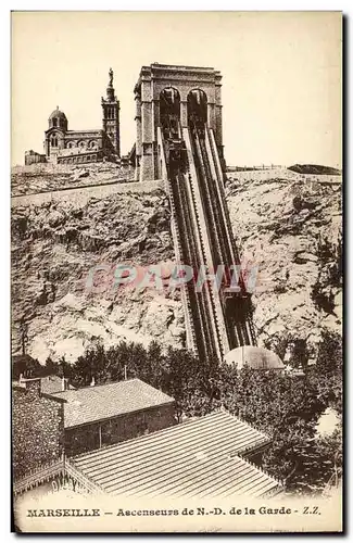 Cartes postales Marseille Ascenseurs de N D de la Garde