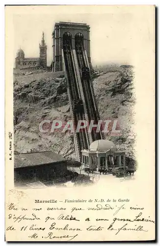 Ansichtskarte AK Marseille Funiculaire de N D de la Garde