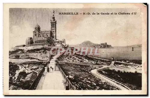 Cartes postales Marseille N D de la Garde et le Chateau d If