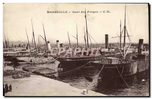 Cartes postales Marseille Quai des Forges Bateaux