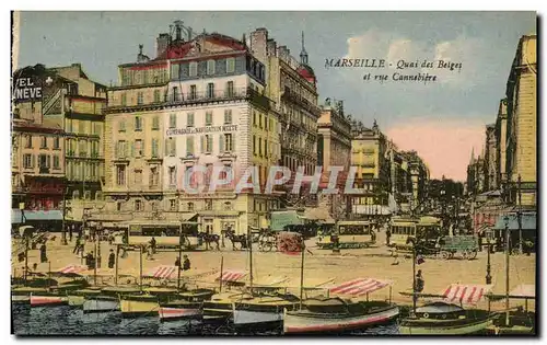 Cartes postales Marseille Qaui des Belges et rue Cannebiere