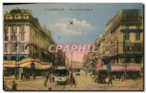 Ansichtskarte AK Marseille Rue Cannebiere Tramway