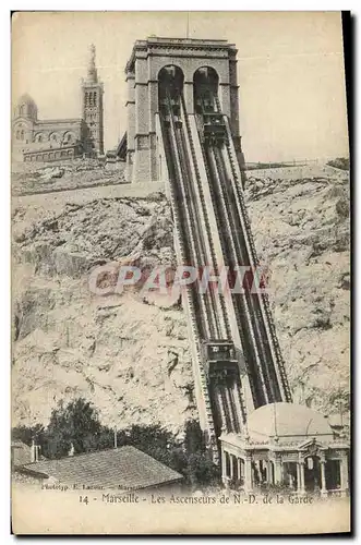 Cartes postales Marseille Les Ascenseurs de N D de la Garde