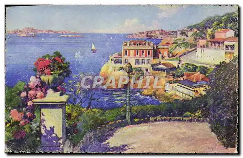 Cartes postales Marseille La Corniche et lles vues de la Reserve