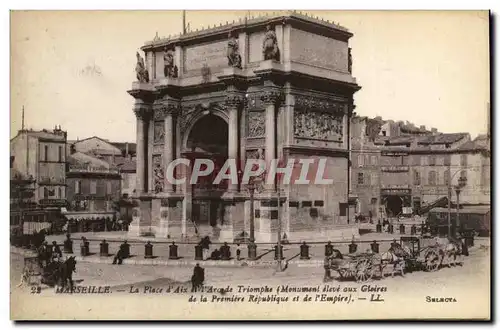 Cartes postales Marseille La Place d Aix et l Arc de Triomphe