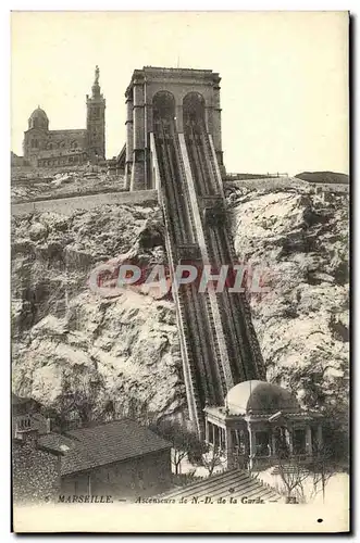 Cartes postales Marseille Ascenseurs de N D de la Garde