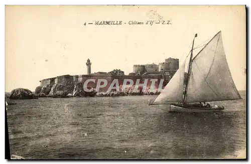 Cartes postales Marseille Chateau d If Bateau