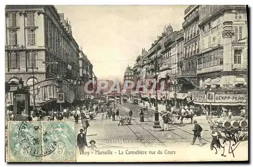 Cartes postales Marseille La Cannebiere vue du Cours