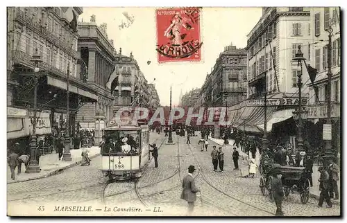 Cartes postales Marseille La Cannebiere Tramway