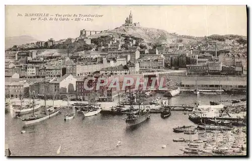 Ansichtskarte AK Marseille Vue prise du Transbordeur sur Nd de la Garde Bateaux