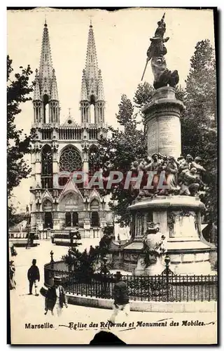 Cartes postales Marseille Eglise Des Refermes et Monument des Mobiles