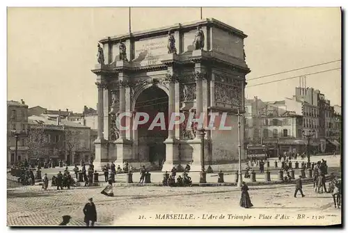 Ansichtskarte AK Marseille L Arc de Triomphe Place d Aix