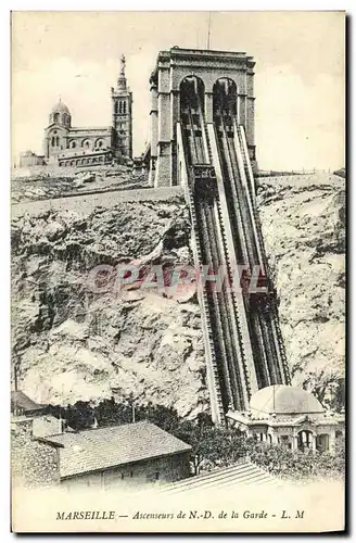 Cartes postales Marseille Ascenseurs de Notre Dame de la Garde