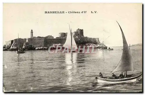 Cartes postales Marseille Chateau d If Bateaux