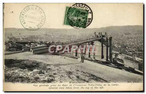 Ansichtskarte AK Marseille Vue Generale Prise du Haut de L Ascenseur Notre Dame de la Garde