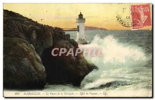 Cartes postales Marseille Le Phare de la Desirade Effet de vagues