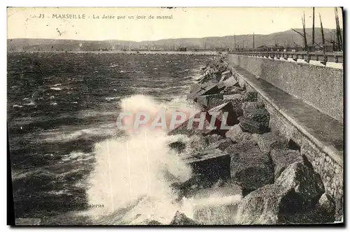 Ansichtskarte AK Marseille La Jetee Par un Jour de Mistral