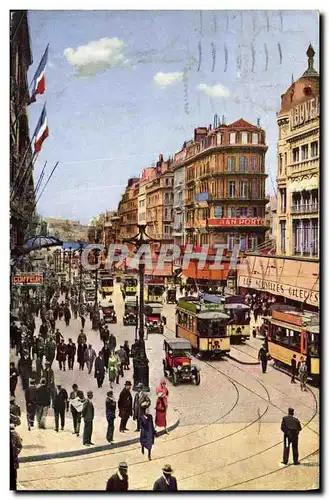 Cartes postales Marseille La Canebiere Tramway