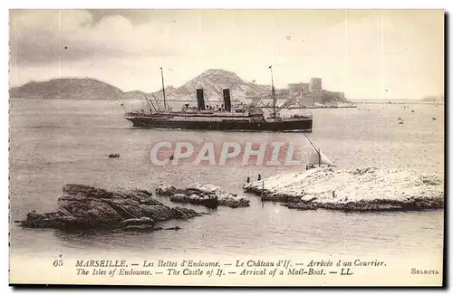 Cartes postales Marseille Les Ilettes d Endoume Le Chateau d If Arrivee d Un Courrier Bateau