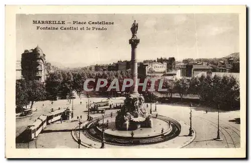 Ansichtskarte AK Marseille Place Castellane Fontaine Cantini et le Prado