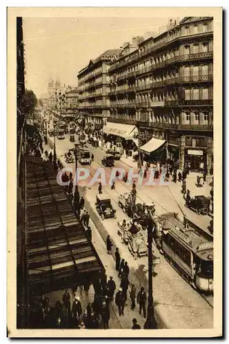 Cartes postales Marseille La Canebiere Tramways