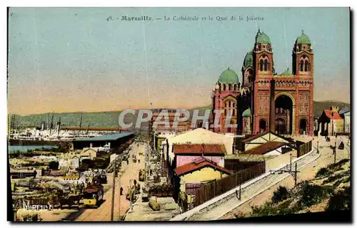 Ansichtskarte AK Marseille La Cathedrale et le Quai de la Joliette