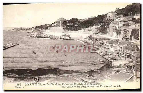 Ansichtskarte AK Marseille La corniche l anse du prophete et les restaurant