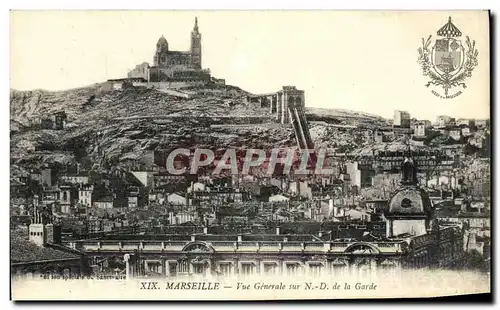 Cartes postales Marseille Vue Generale Sur Notre Dame De La Garde