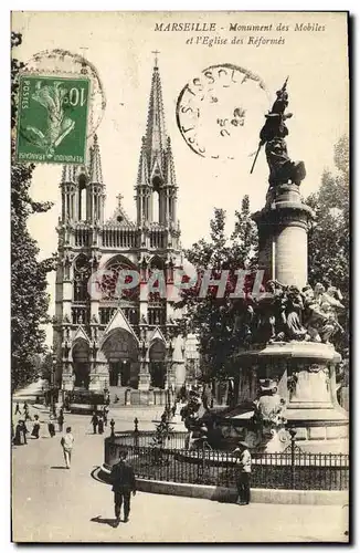 Cartes postales Marseille Monument des Mobiles et l Eglise des Reformes