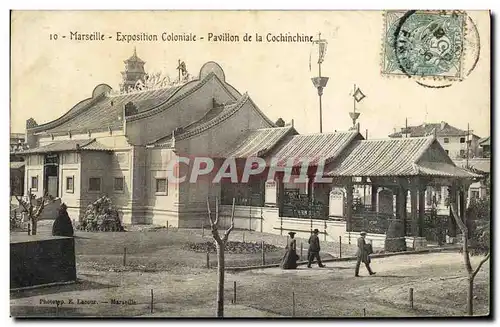 Cartes postales Marseille Exposition Coloniale pavillon de la Cochinchine