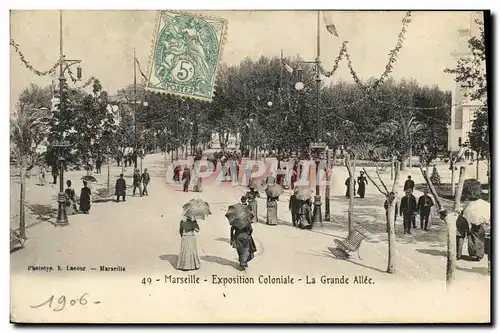 Cartes postales Marseille Exposition Coloniale La Grande Allee