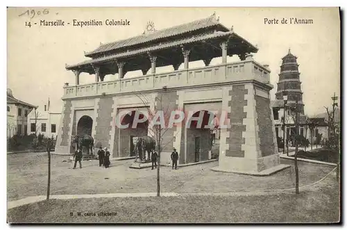 Cartes postales Marseille Exposition Coloniale Porte de L Annam Elephant