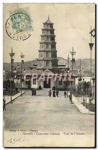 Cartes postales Marseille Exposition Coloniale Tour de L Annam