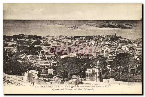 Cartes postales Marseille Vue Generale Sur les Iles