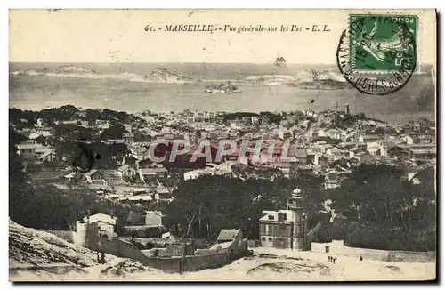 Cartes postales Marseille Vue Generale Sur Les Iles