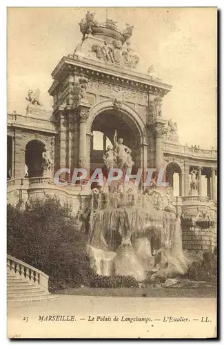 Ansichtskarte AK Marseille Le Palais de Longchamps L escalier