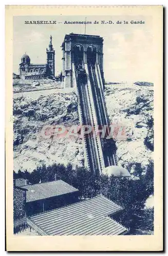 Cartes postales Marseille Ascenseurs de Notre Dame la Garde