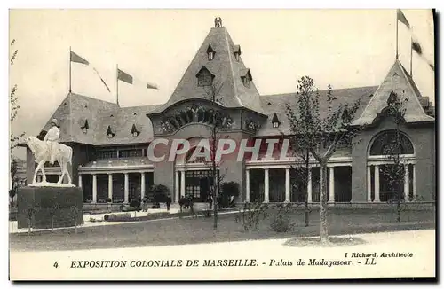 Ansichtskarte AK Marseille Exposition Coloniale De Palais de Madagascar