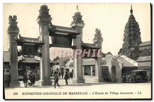 Ansichtskarte AK Marseille Exposition Coloniale De L Entree du Village Annamite