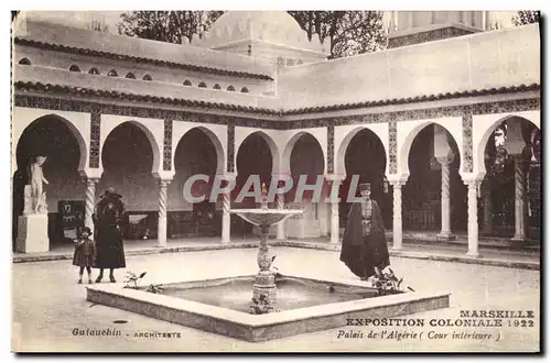 Cartes postales Marseille Exposition coloniale Palais de l Algerie Cour interieure