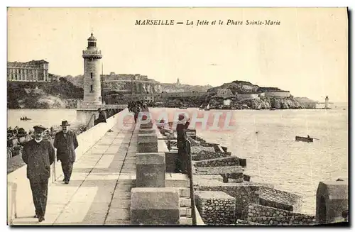 Cartes postales Marseille La Jetee et le Phare Sainte Marie