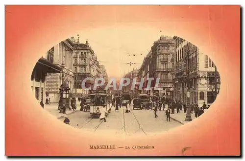 Ansichtskarte AK Marseille La Cannebiere TRamway