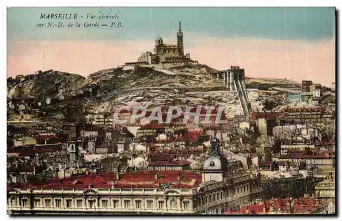 Cartes postales Marseille Vue Generale notre Dame de la Garde