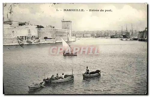 Ansichtskarte AK Marseile Entree du Port Bateaux