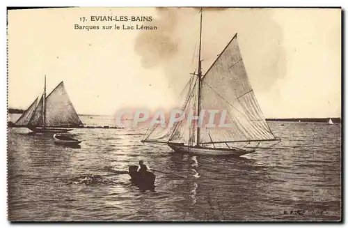 Cartes postales Evian Les Bains Barques Sur le Lac Leman Bateau