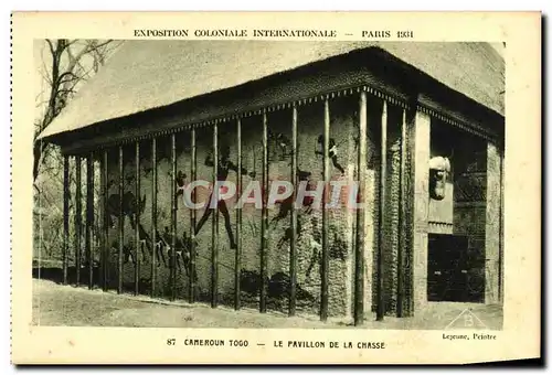 Cartes postales Expostion Coloniale Internationale Paris 1931 Cameroun Togo Le pavillon de la chasse