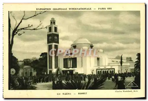 Ansichtskarte AK Expostion Coloniale Internationale Paris 1931 Algerie Minaret