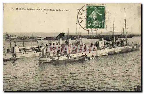 Ansichtskarte AK Bateau Guerre Brest Defense Moble Torpilleurs de haute mer